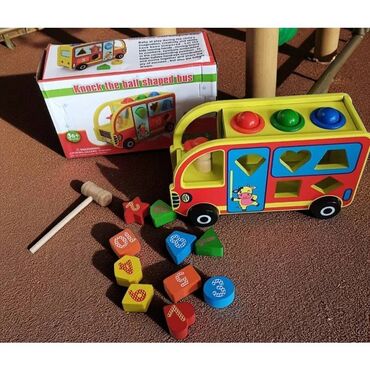 İnkişaf Etdirən Oyuncaq Knock the ball shaped bus 🔸 Məntiq və