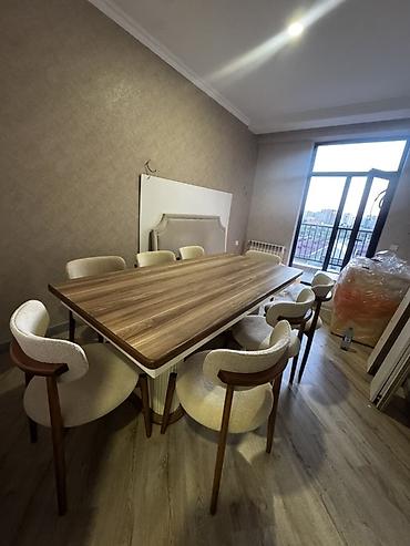 kapron stol stul: Qonaq otağı üçün, Yeni, Açılan, Dördbucaq masa, 8 stul — 6