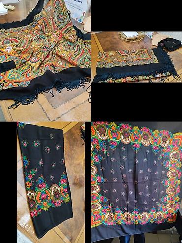 Məhsul: Naxışlı şallar və yaylıqlar dəsti - Material: yüngül