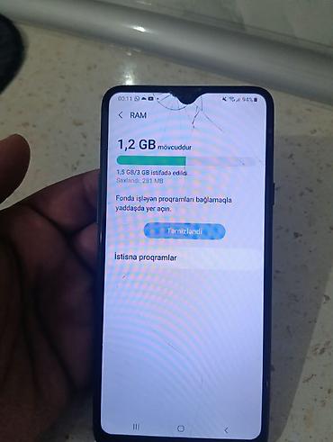 samsung ekran: Samsung Galaxy A20s, 32 GB, rəng - Qara, Barmaq izi — 5