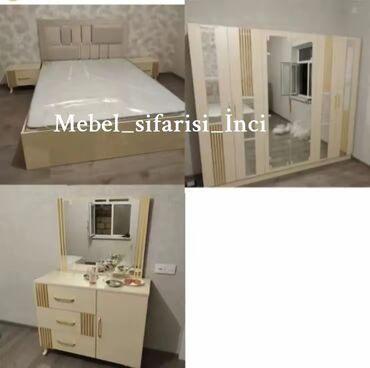 Yataq otağı dəstləri: 2 təknəfərlik çarpayı, Dolab, Tumba, 2 tumba, Azərbaycan, Yeni — 4