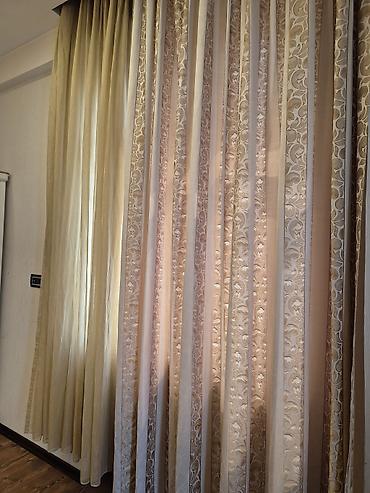 Zərif ikiqat pərdə desti.decor baha alinib parca qalindi 3 eded dekor