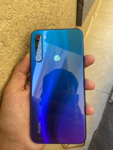 xiaomi redmi 8 64 gb blue: Xiaomi Redmi Note 8, 64 GB, rəng - Göy, 
 Face ID, Barmaq izi