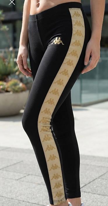 obim kukova: Kappa ženske helanke – crne sa zlatnim detaljima - Slim fit kroj sa — 1