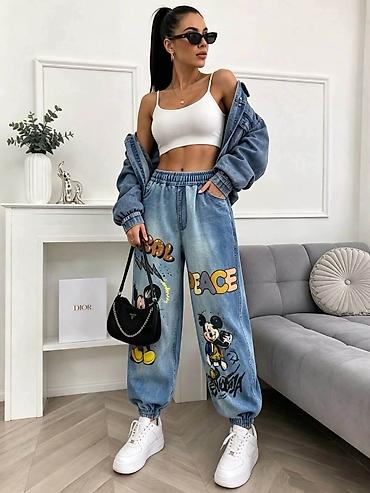 terranova helanke: Ženske pantalone sa printom crtanih junaka – street style model - — 3