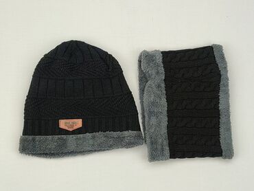 czarne czapki zimowe: Komplet, stan - Dobry