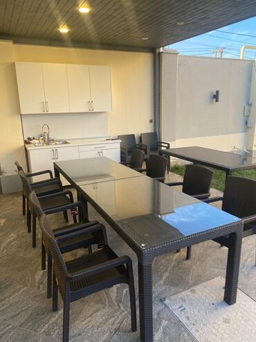 sifer dam ortuyu: Balkon üçün, Açılmayan, Dördbucaq masa, 8 stul