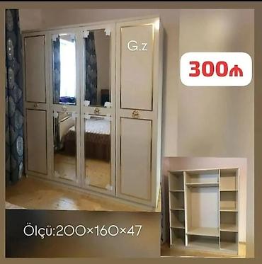 iwlenmiw dolab: Geniş tutumlu paltar şkafı - Ölçü: 200 × 160 × 47 sm (şəkildə qeyd — 1