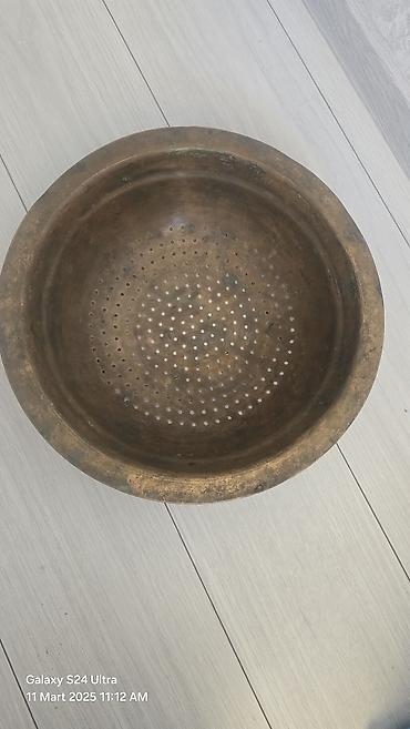 yemek servisi: Misdən və qalaylı misdən hazırlanmış köhnə mətbəx ləvazimatları dəsti — 1