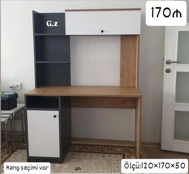 Alətlər: Kompyuter/iş masası – rəf və dolablı model - Ölçü: 120 × 170 × 50 sm