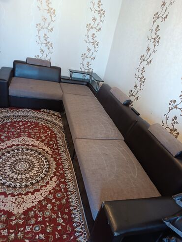 продам диван б у: Диван-кровать, цвет - Серый, Б/у