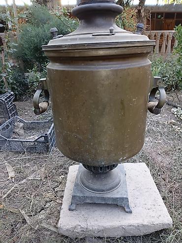 koz samovarı: Klassik kömür/odunla işləyən mis samovar - Material: qalın mis gövdə — 2