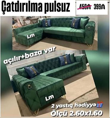 ev ucun perde: Künc divan, Yeni, Açılan, Bazalı, Vеlur parça, Şəhərdaxili pulsuz çatdırılma — 1