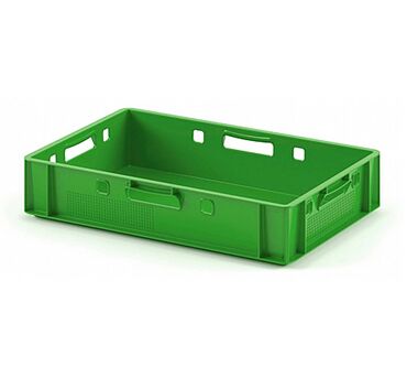 ящики: Ящик для мяса Е1 (морозостойкий) (600х400х120), без крышки (Зелёный)