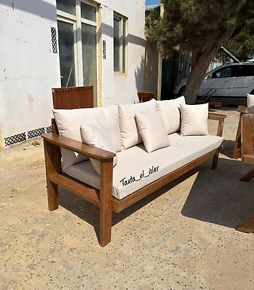 hacioglu mebel fabriki: Bağ/terras üçün taxta mebel dəsti - Təbii ağacdan hazırlanmış — 3