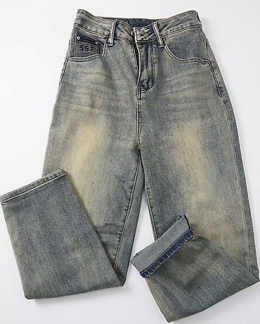 Kişi geyimləri: Unisex denim şalvar - Kəsim: Klassik/straight fit, beldə ilgəkli — 1