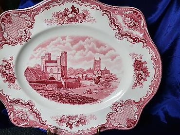 Ostali antikviteti: Servirni tanjir 1930g+ Johnson Brothers Old Britain Castels,Engleska — 4