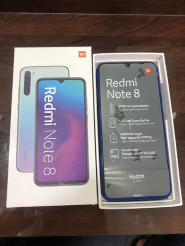 redmi note 9s 6128 qiymeti: Xiaomi Redmi Note 8, 64 ГБ, цвет - Синий, 
 Отпечаток пальца, Face ID