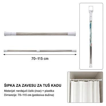 KMT Od nerđajućeg čelika opružna šipka za zavesu 5200325-A Podesiva
