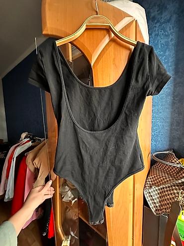 pull and: Черный базовый боди с коротким рукавом. - Материал: плотный трикотаж — 5