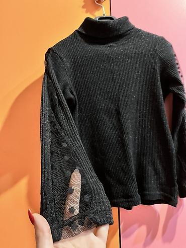 balıqcı geyimi: Qız uşaqları üçün qara rəngli golf köynək - Model: uzunqol, balıqçı — 3
