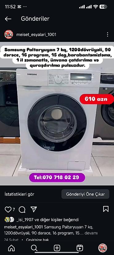 Paltaryuyan maşınlar: Paltaryuyan Anbardan satiş.Qimətlər aşagida qeyd olunub.Ünvana — 143