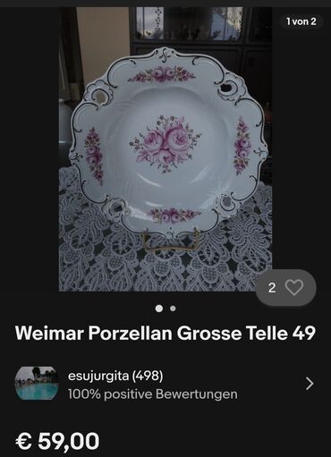 Ostali antikviteti: Tanjir Weimar 0g.Nemacka. Tanjir za — 2