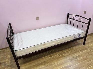 Çarpayılar: Metal çərçivəli tək nəfərlik çarpayı + döşək dəsti - Ölçü: 90×200 sm — 4