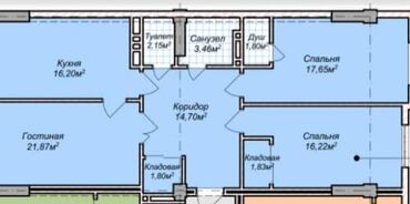 Продажа квартир: 3 комнаты, 105 м², Элитка, 2 этаж, ПСО (под самоотделку)