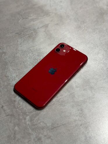 Apple iPhone: IPhone 11, Б/у, 64 ГБ, Красный, Чехол, Кабель, Коробка, 77 %