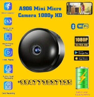 Videomüşahidə: Mini Camera HD 1080P WiFi Təhlükəsizlik Camerası, Gecə Görmə, Hərəkət