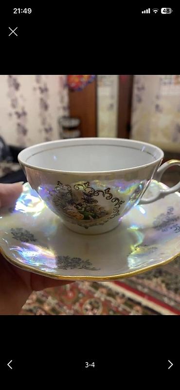 abedni servisler: Çay dəsti, rəng - Ağ, Farfor — 1