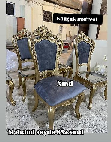 demir stol: Barokko üslublu zərif stullar - Korpus: qızılı rəngli oyma detallı — 1