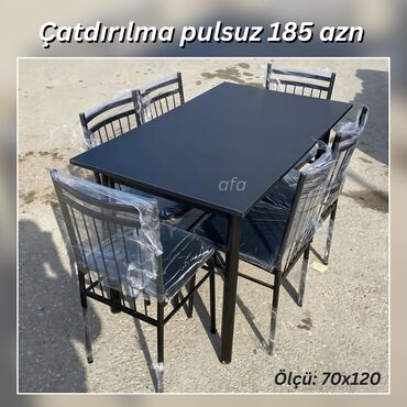 TV altlığı: Restoran, kafe, bağ, mətbəx və s üçün masa destleri Masa + 6 Stul 185