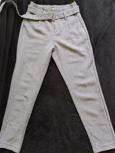 zenske pantalone od kepera: S (EU 36), Visok struk, Čino