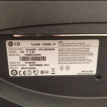komputer manitorlari: LG Flatron W1943SE-PF monitor - Ekran ölçüsü: 18.5" (təxmini 47 sm — 2