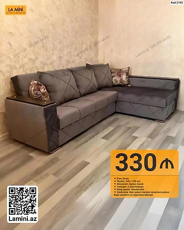 Диваны: Künc divan – La Mini - Ölçü: 240 × 150 sm - Mexanizm: Açılan, bazalı — 1