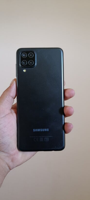 Apple iPhone: Samsung Galaxy A12, 32 GB, rəng - Qara, Barmaq izi, İki sim kartlı