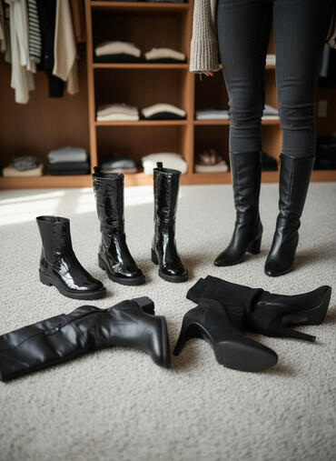 Ботинки и ботильоны: Женские осенне‑зимние сапоги и ботильоны — набор из нескольких пар — 8