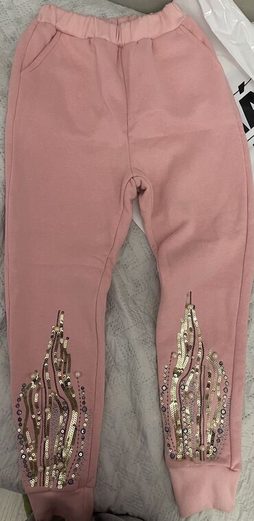 детские утепленные штаны: Джинсы и брюки, цвет - Розовый, Новый