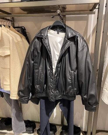 Мужская куртка, Кожаная, Зимняя, Zara, L (EU 40)
