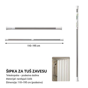 KMT Od nerđajućeg čelika opružna šipka za zavesu 5200326 Teleskopska