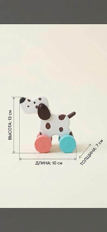baby doll: Деревянная каталка «Гусёнок» - Ручная роспись: белое тело с нежными — 4