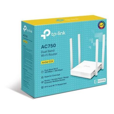 tp link archer: Wifi router TP LINK AC750 DUAL BAND C24(US) Məhsulun kodu: 081122029