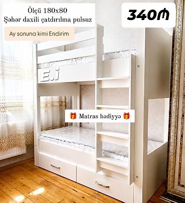kreditle mebel sifarisi: Oğlan və qız üçün, Yeni, Çarpayı, Matras ilə, Siyirməli — 3