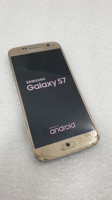 возможно в рассрочку: Samsung Galaxy S7, Колдонулган, 32 GB, түсү - Алтын, 2 SIM