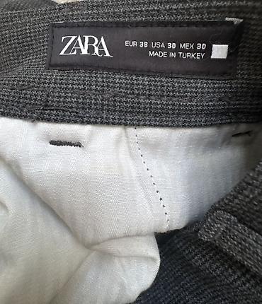 женский вещи: Мужские брюки, Zara, Б/у, цвет - Серый, Самовывоз — 2