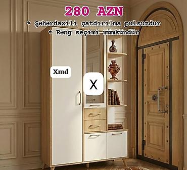 koridor mebelleri: Dəhliz üçün çoxfunksiyalı mebel dəsti - Model: asimmetrik dolab + — 1