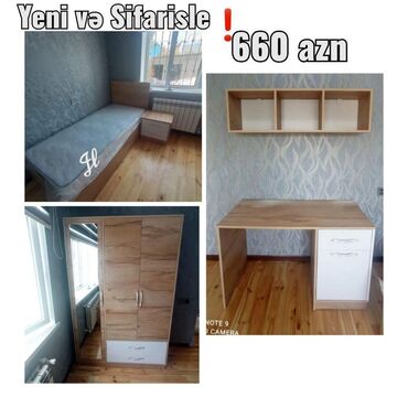 Rəflər: Oğlan və qız üçün, Yeni, Təknəfərlik çarpayı, Yazı masası, Dolab