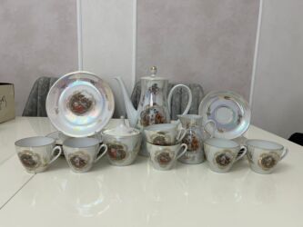 qara madonna aş nimcəsi: Çay dəsti, rəng - Bej, Bohemia, 6 nəfərlik, Almaniya